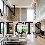 Modern villa interior design in Dubai with luxury living room