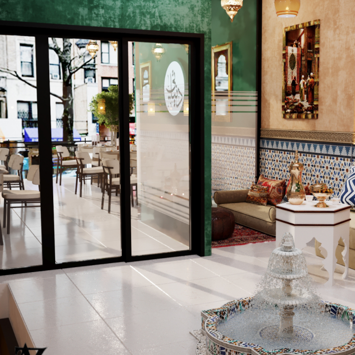 Moroccan café interior design
