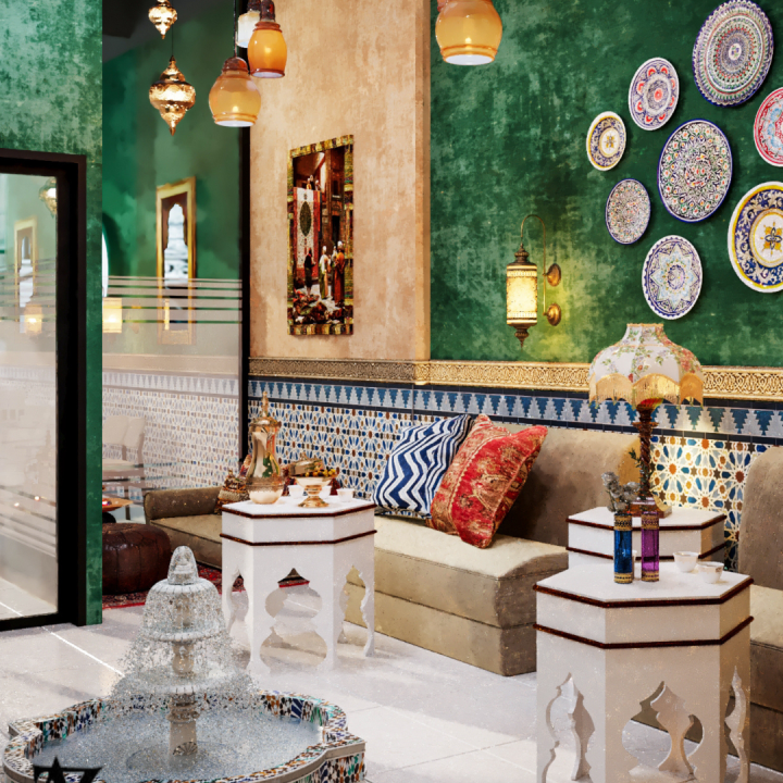 Moroccan café interior design