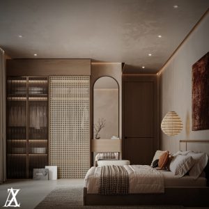 Villa Bedroom interior in Riyadh,Saudi Arabia