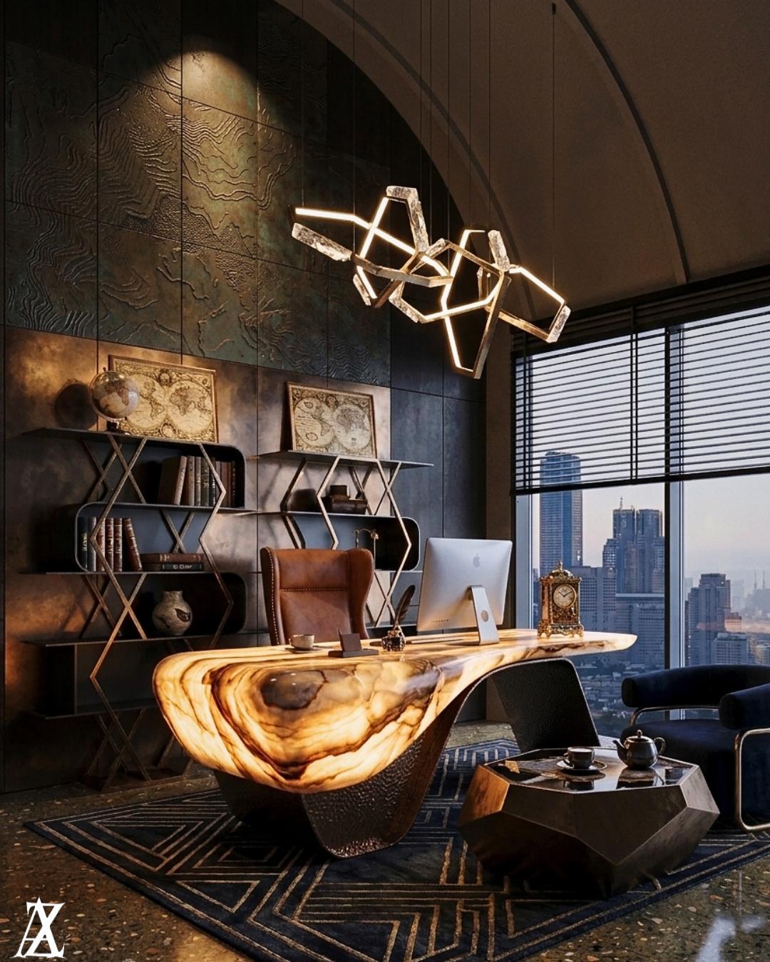 Luxury UAE offices interior design with modern executive workspace and premium finishes
