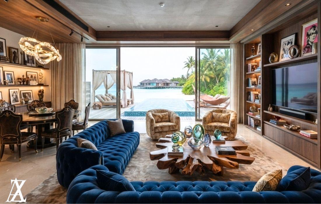 luxury interior design Maldives modern villa resort