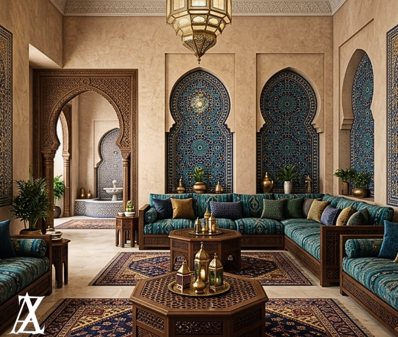 Andalusian interior design Ajman UAE luxury villa interior