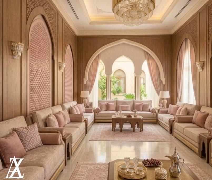 Luxury villa interior design women majlis in Ajman with elegant modern décor
