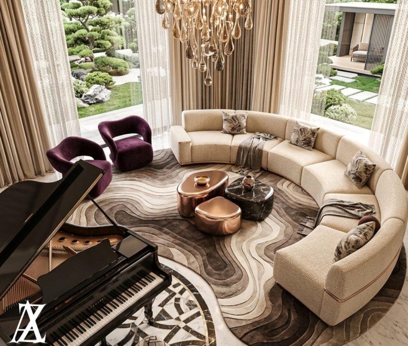 luxury guest house interior design USA private villa