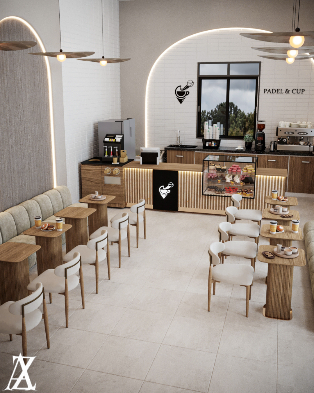 café interior design Saudi Arabia modern coffee shop Al Jouf by Zidan architects