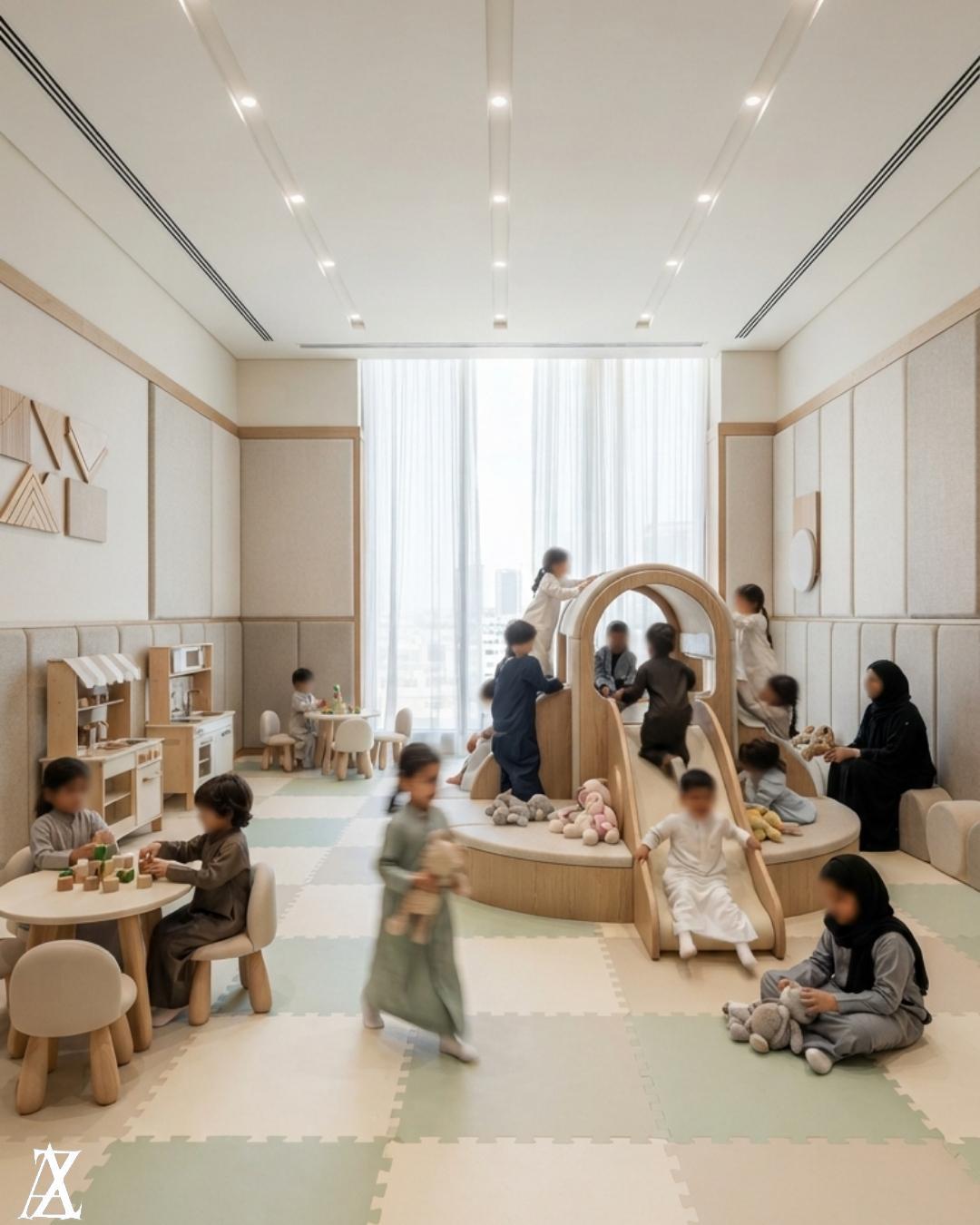 Kids Playroom Design Saudi Arabia luxury modern playroom with safe and creative spaces by Zidan Architects