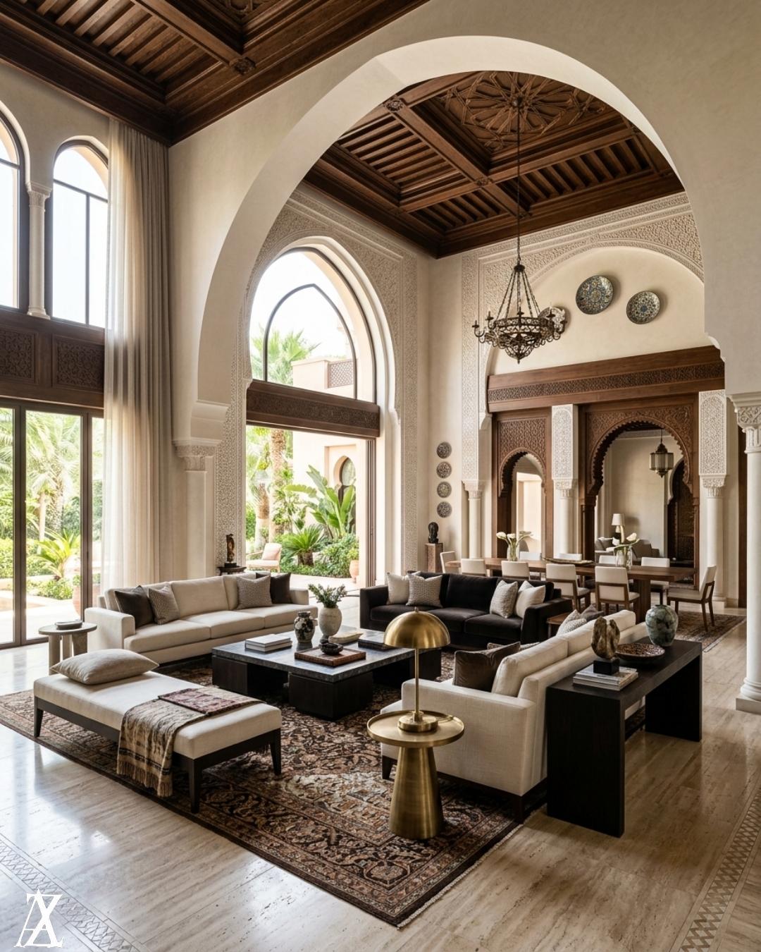 Luxury dining room design in a modern Palm Jumeirah villa