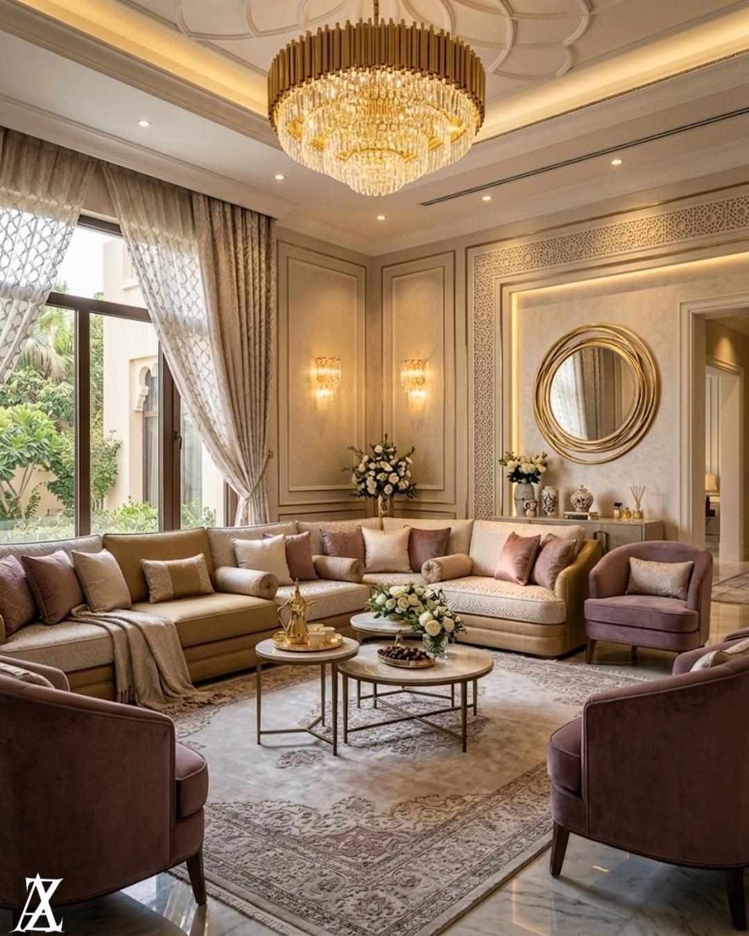 Elegant villa interior design in Al Barari Dubai with luxury style