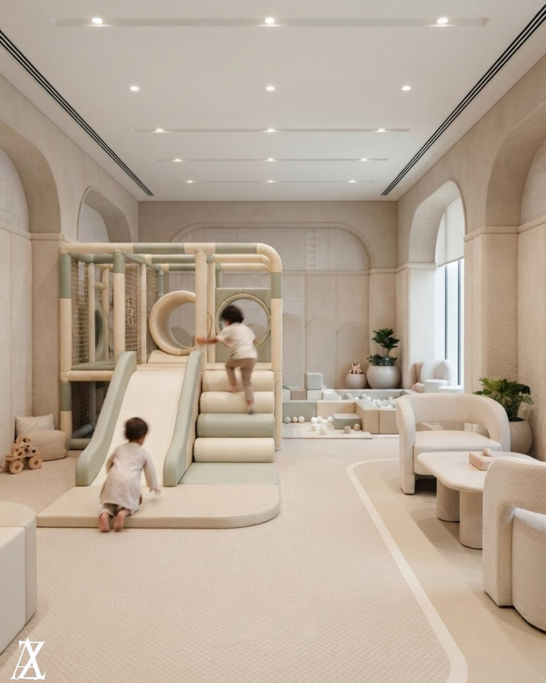Kids Playroom Design Abu Dhabi modern luxury children's room with stylish furniture by Zidan Architects