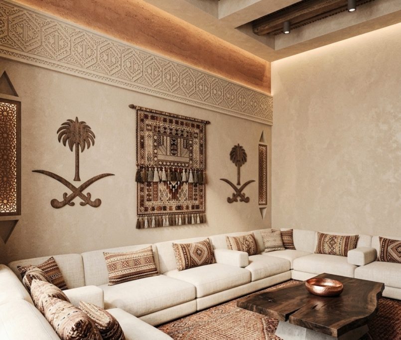 Najdi interior design traditional Najdi majlis Saudi villa