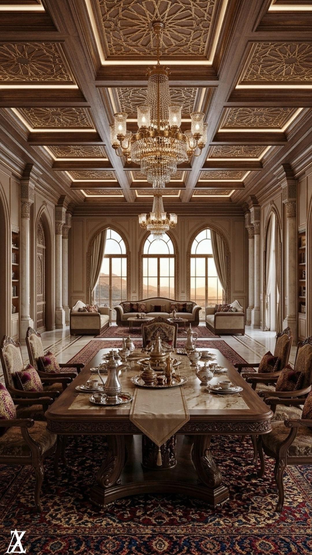 تصميم داخلي فاخر لصالة طعام فيلا فاخرة - افضل تصميم داخلي بالوطن العربي 